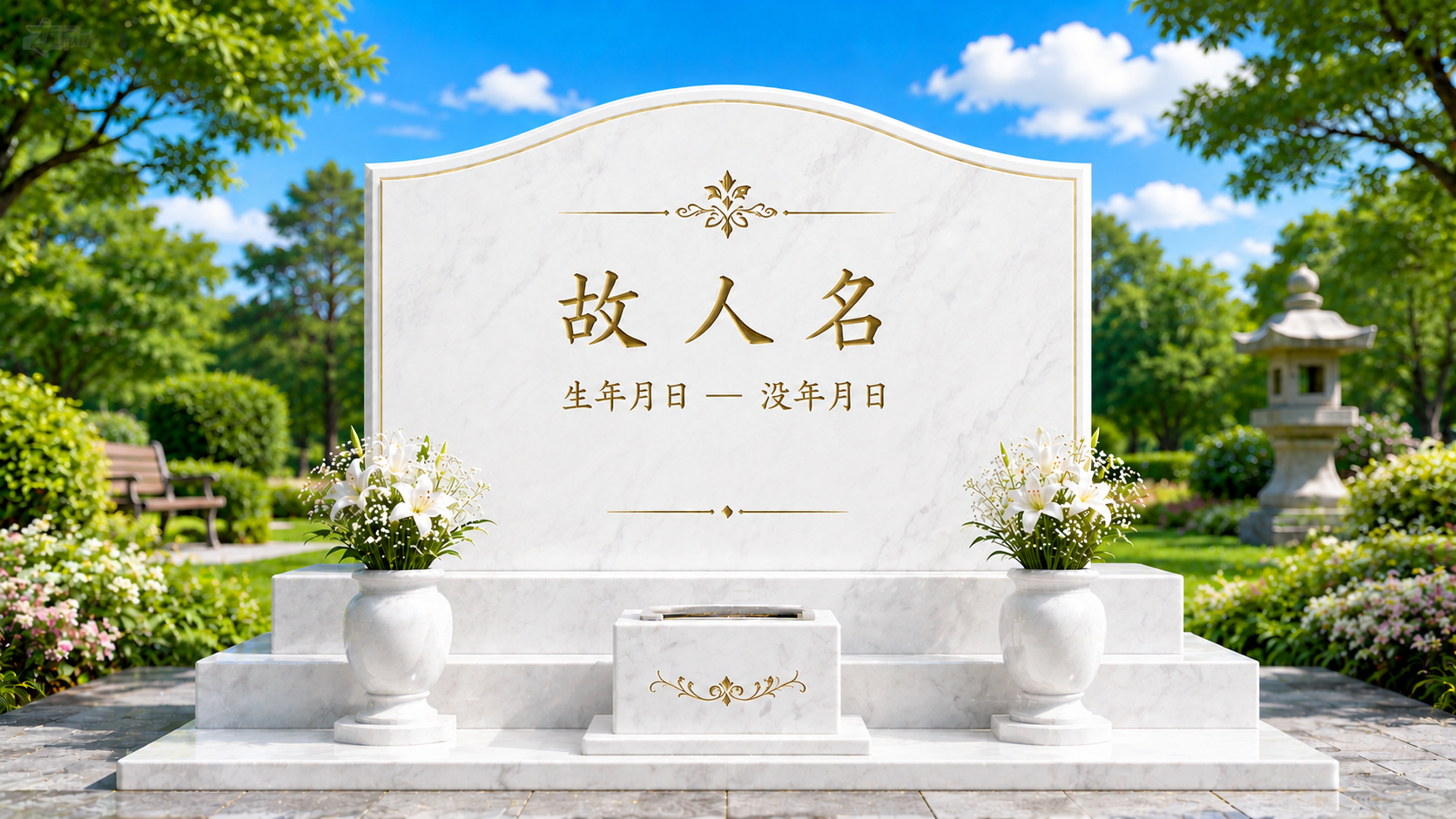 白大理石墓地の見本