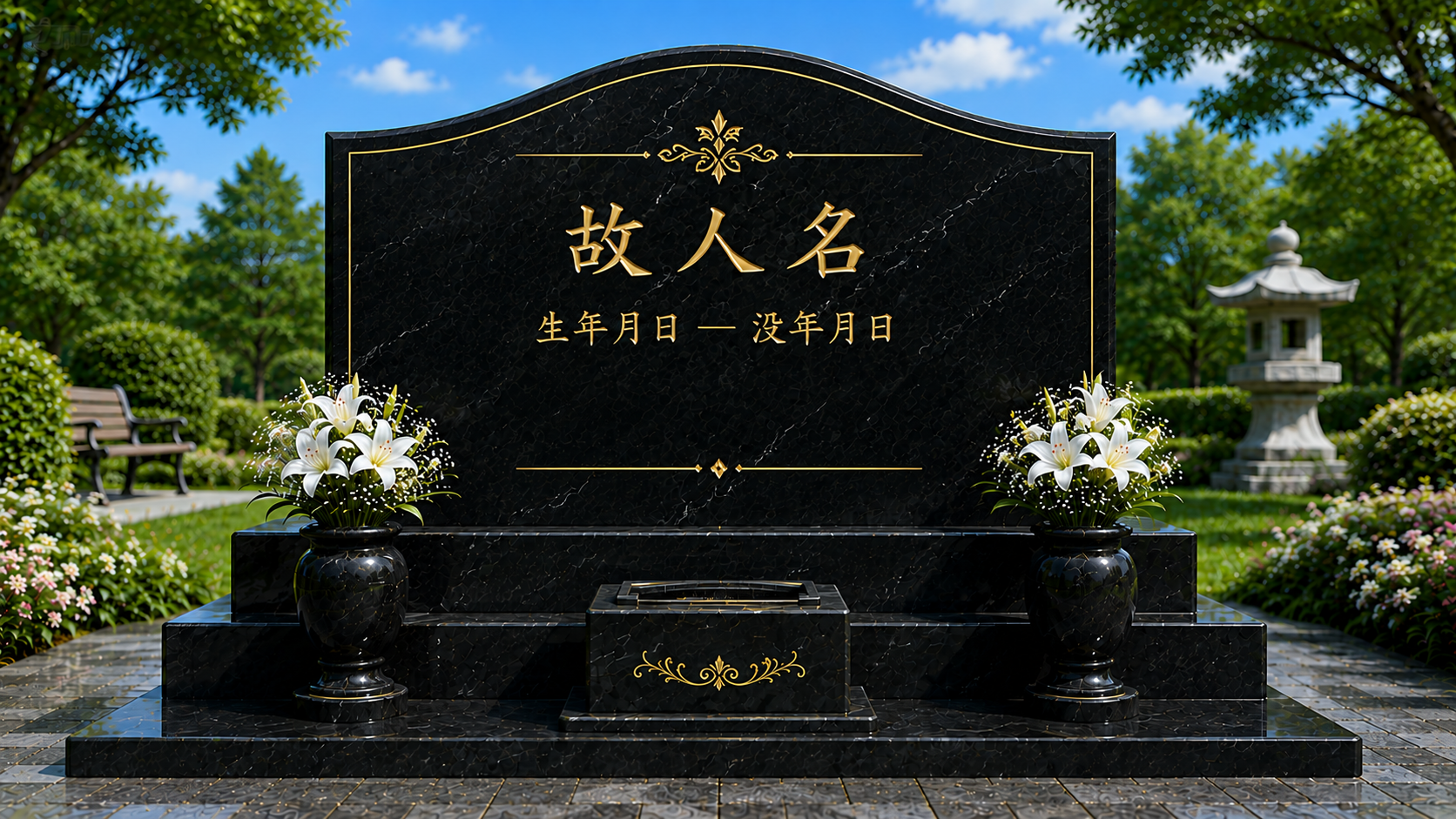 黒大理石墓地の見本